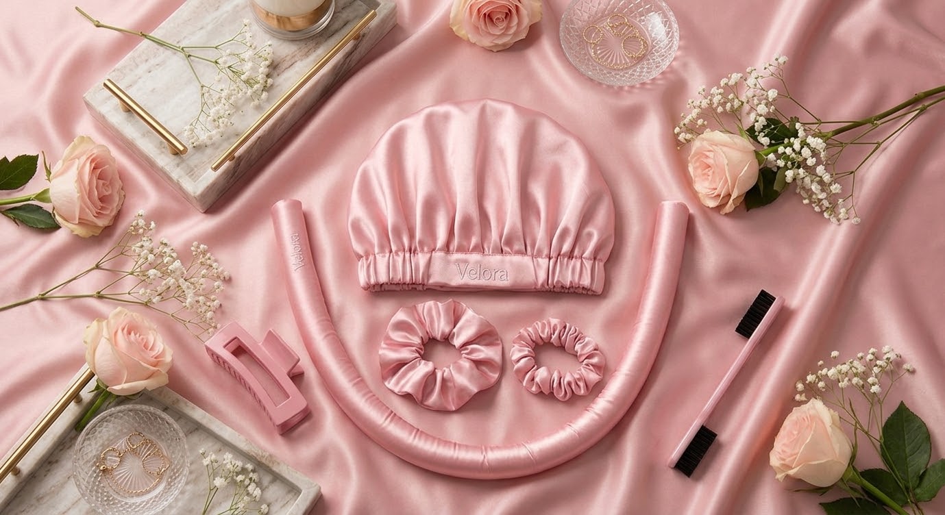 Velora™ Premium Heatless Hair Curler & Satin Bonnet Set